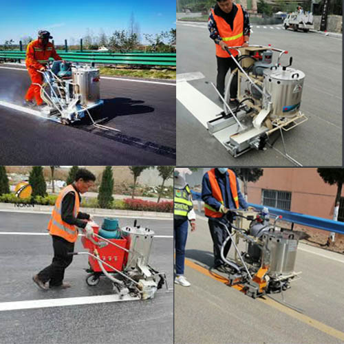 thermoplastic striping machine application