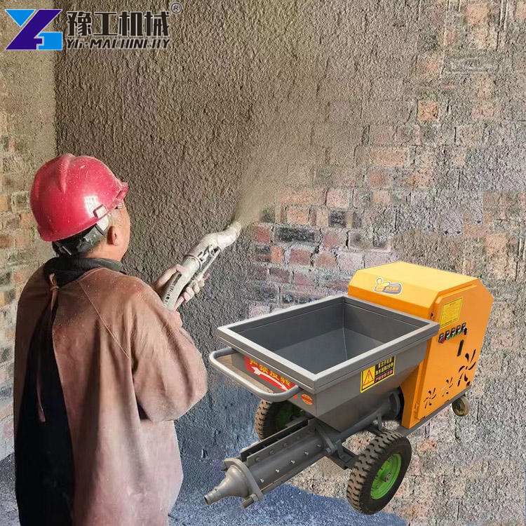 airless plaster sprayer on site