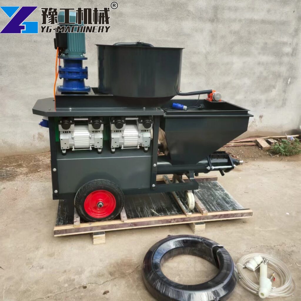 cement plaster spray machine display