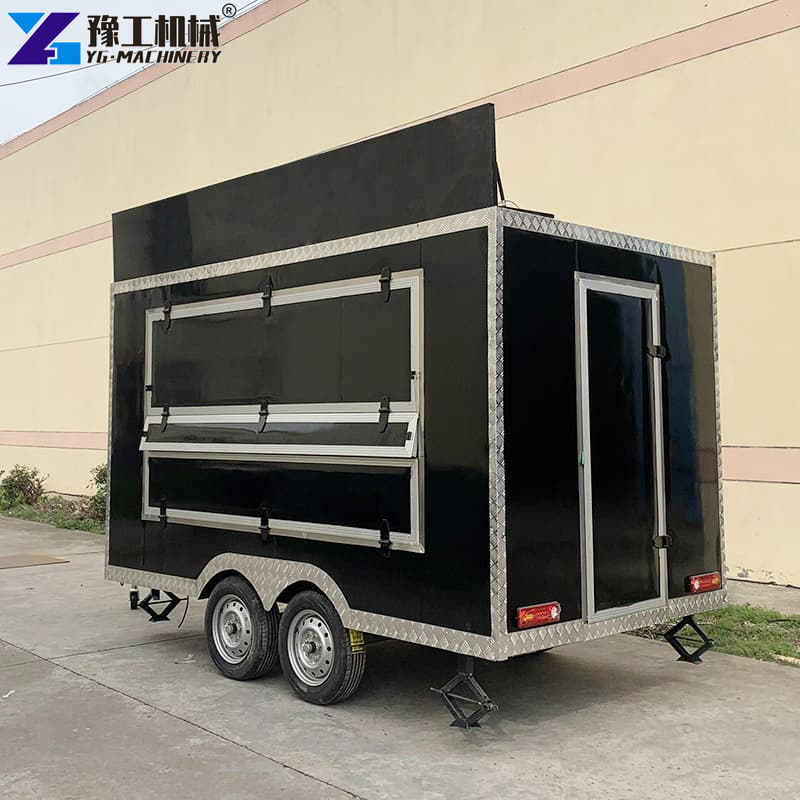 custom round food trailer black