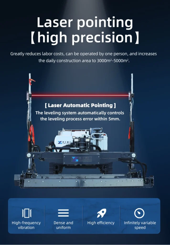 laser concrete screed working