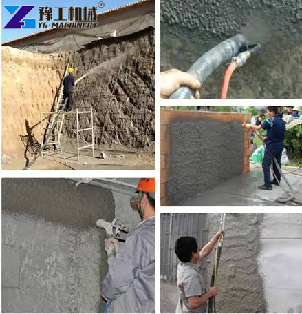 plaster pump machine at work