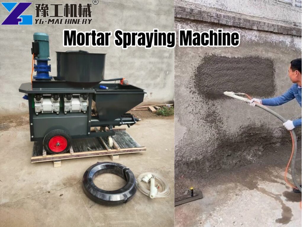plaster pump machine spraying mortar