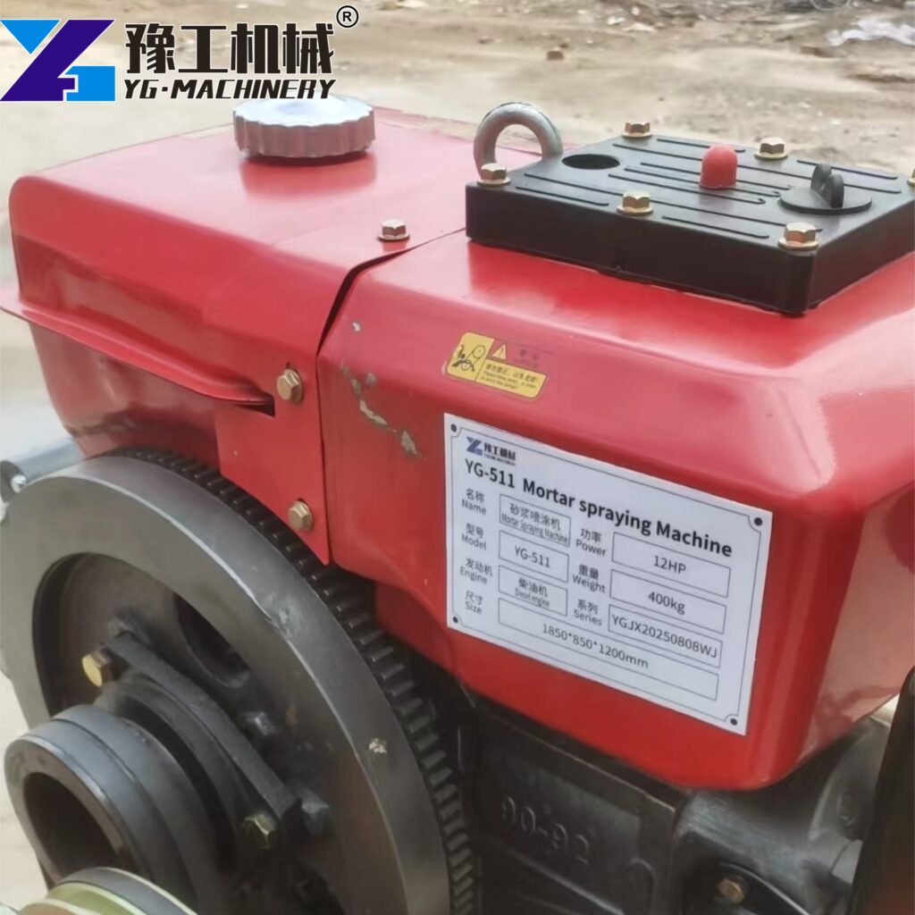plaster sprayer machine close view