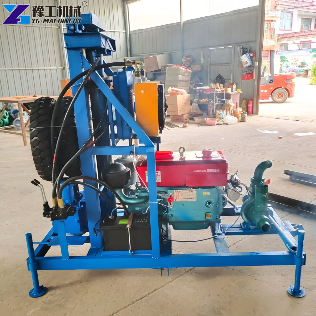 portable water drilling machine working
