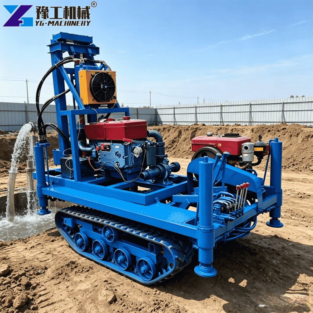 small borewell machine on site