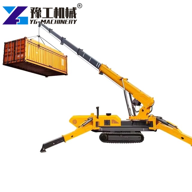 small crane loading glass panels