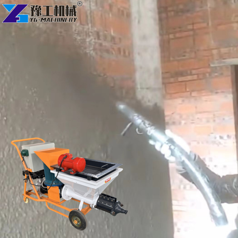 spray rendering machine on site