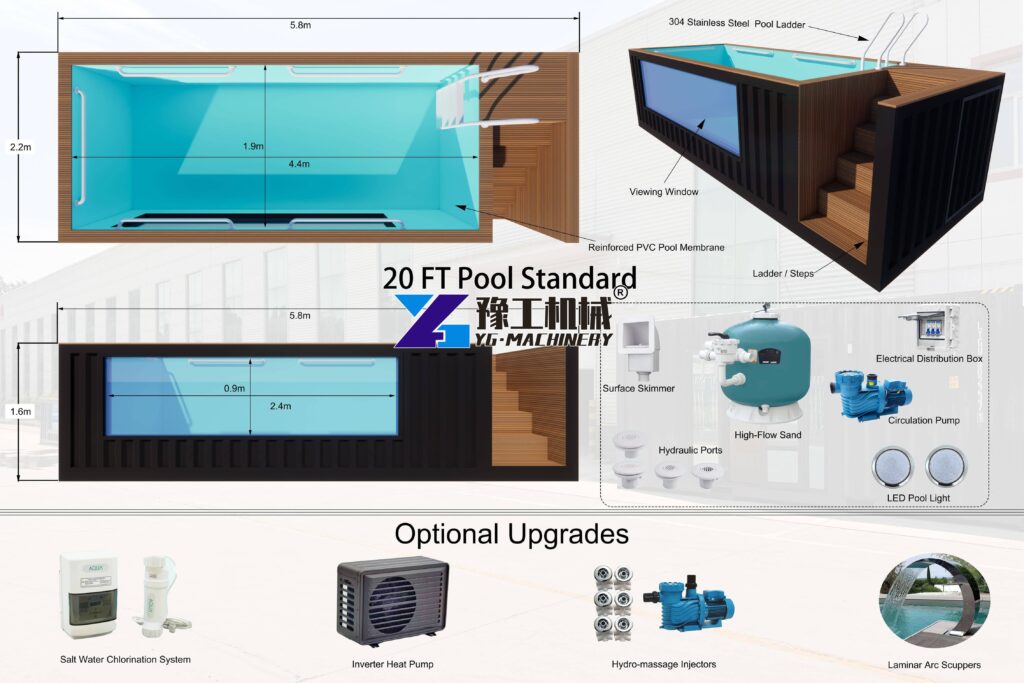 20ft container pool with deck