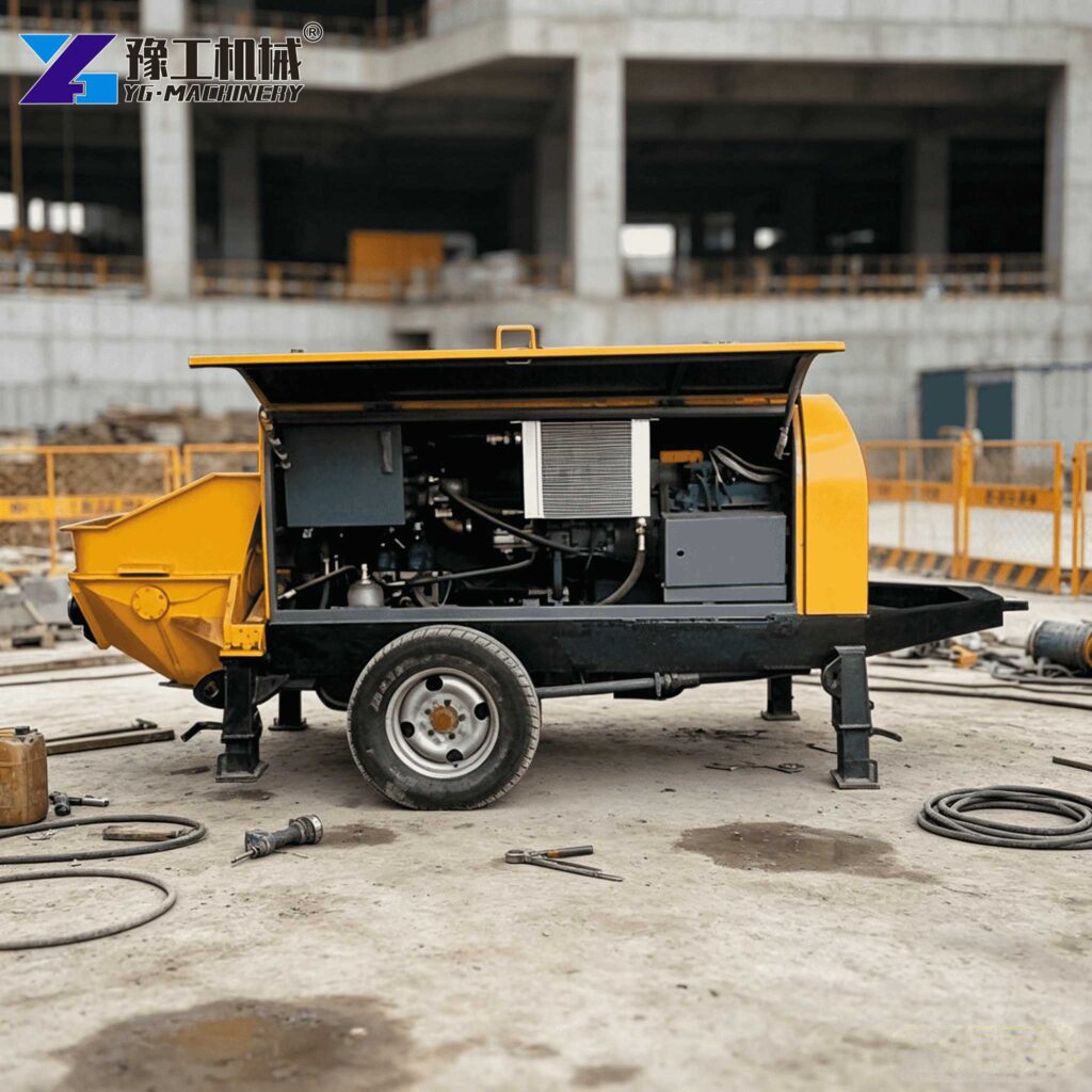 concrete pumping machine site