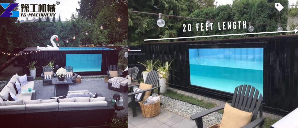 container pool glass window