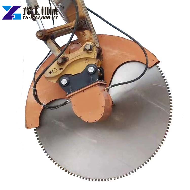 excavator mounted rock saw blade