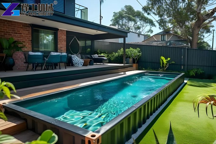 prefab container pool backyard