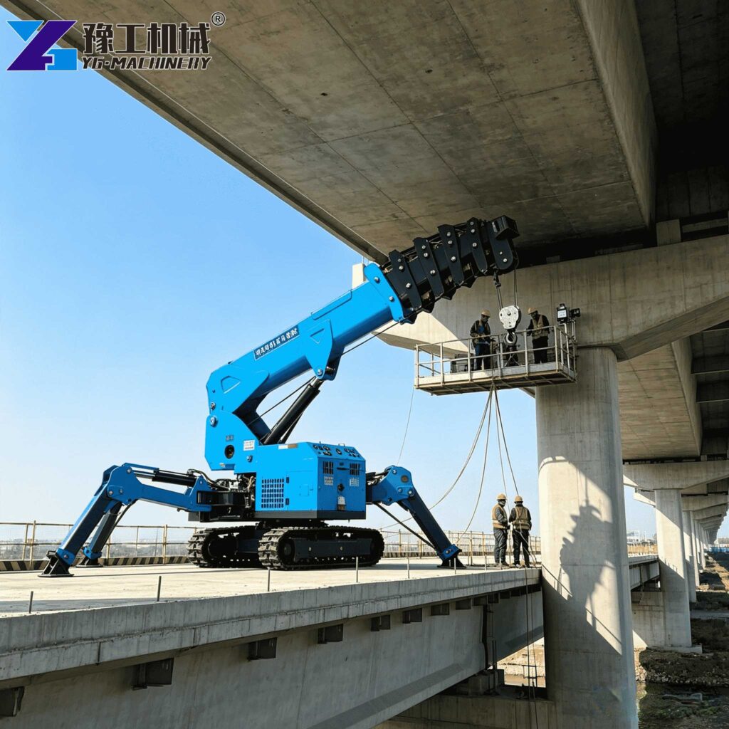 small construction crane tight space