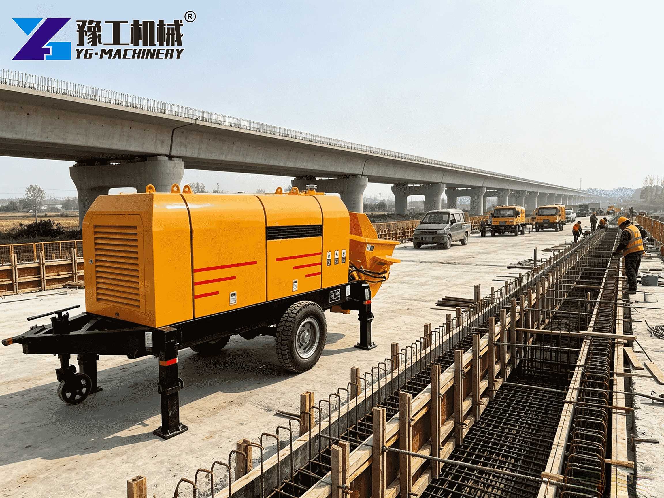 trailer mounted concrete pump